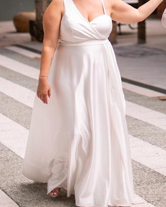 abito sposa bianco ottico effetto raso