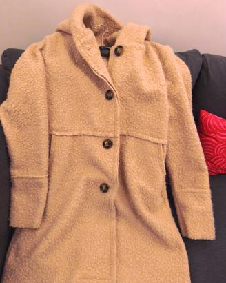 Cappotto a tre quarti tessuto bouclé rosa pallido