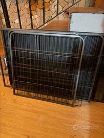 Gabbia per cane in metallo con vassoio (robusta)