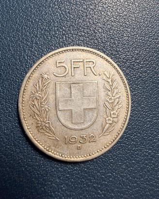 MONETA 5 FRANCHI ARGENTO