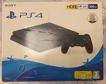 PS4 slim nera 500gb un joystik+un gioco