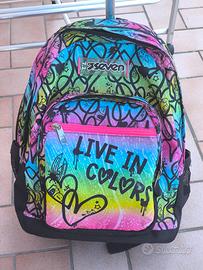 Zaino scuola Seven Live in Colors usato
