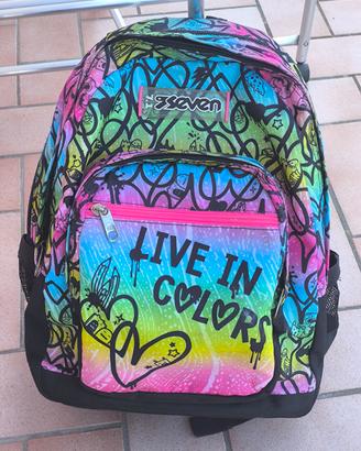 Zaino scuola Seven Live in Colors usato