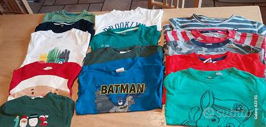 Set 14 t shirt manica lunga tg  110/116 bambino