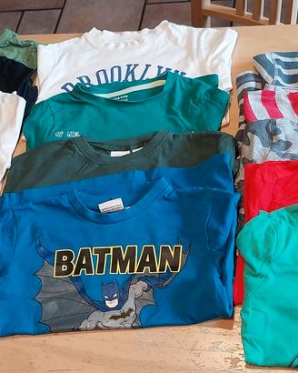 Set 14 t shirt manica lunga tg  110/116 bambino