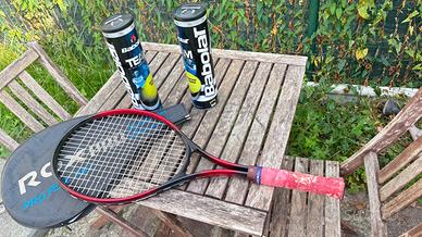Racchetta tennis con 2 set palline nuove