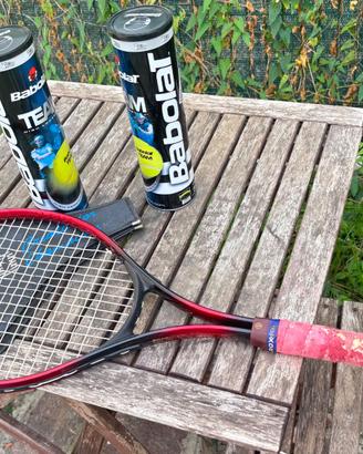 Racchetta tennis con 2 set palline nuove