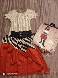 Vestito Carnevale pirata bambina 8-10 anni