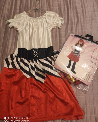 Vestito Carnevale pirata bambina 8-10 anni