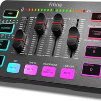 FIFINE Gaming Audio Mixer, Streaming RGB PC Mixer