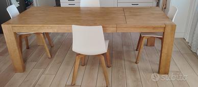 Tavolo rovere 160x90 (allung 220 cm)+4 sedie Talya