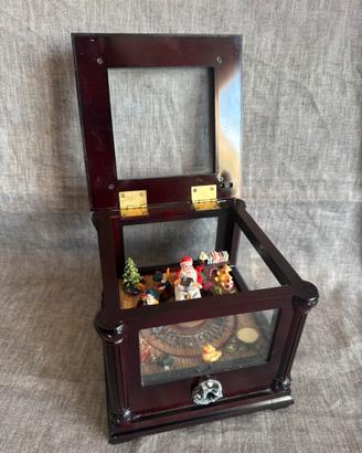 Carillon teca vetro Babbo Natale