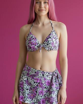 Costume donna 3 pezzi con pareo