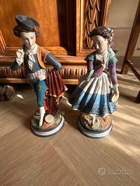 sculture in porcellana biscuit danzatori,