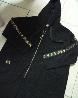 cappotto lungo donna modello Teddy con cappuccio 
