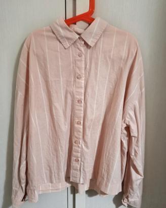 camicia rosa a righe 