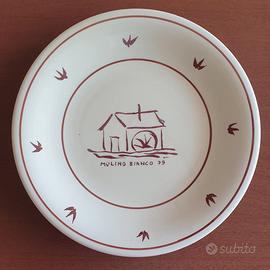 piatto ceramica MULINO BIANCO 1979 rondini