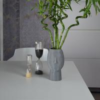 Vaso Moderno Faccia Minimalista - Grigio