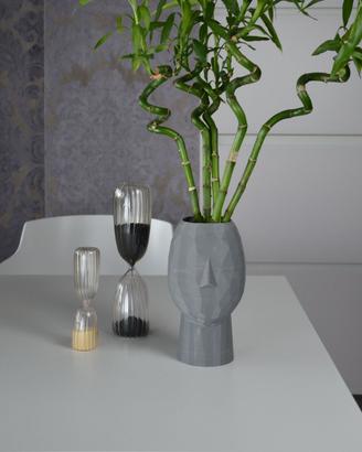 Vaso Moderno Faccia Minimalista - Grigio