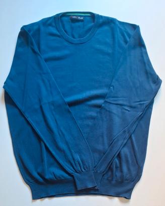 maglione pull love uomo blu girocollo L cotone