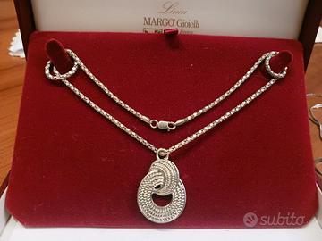 Collana argento con ciondolo con cerchi intrecciat