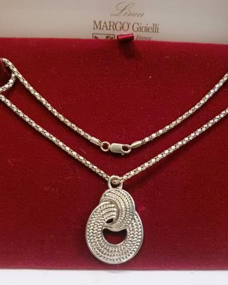 Collana argento con ciondolo con cerchi intrecciat
