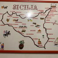 Quadro Sicilia ricamato a mano