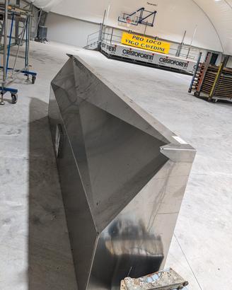 Cappa inox a parete 350cm