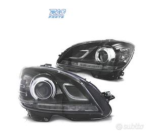 FARI PER MERCEDES CLASSE C W204 07-11 FONDO NERO L