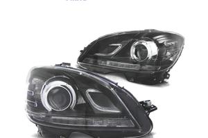 FARI PER MERCEDES CLASSE C W204 07-11 FONDO NERO L