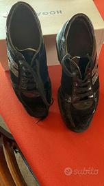 Scarpe hogan nere di velluto con swarovski