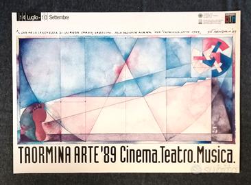 Manifesto poster Taormina Arte '89 Giò Pomodoro