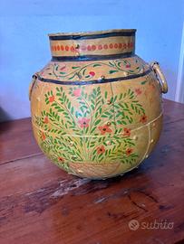 Portavaso vintage decorato a mano