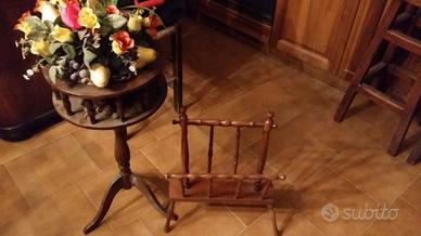 Sgabelli portariviste portavaso tavolino in legno 