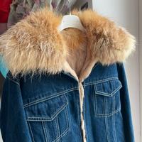 Pelliccia Giacca Denim