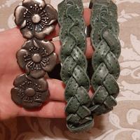 cintura verde fibbia fiori