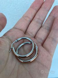 Orecchini cerchi bicolore Stroili