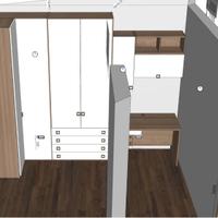 Cameretta moderna bianco/faggio + scrivania