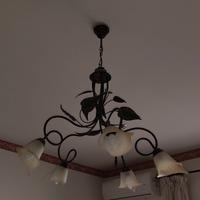 Lampadario in ferro battuto a cinque lumi