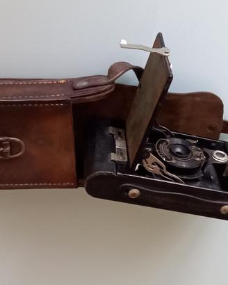 FOTOCAMERA SOFFIETTO EASTMAN KODAK+custodia cuoio