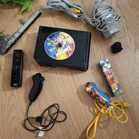 Nintendo Wii Nera + Accessori  e gioco 