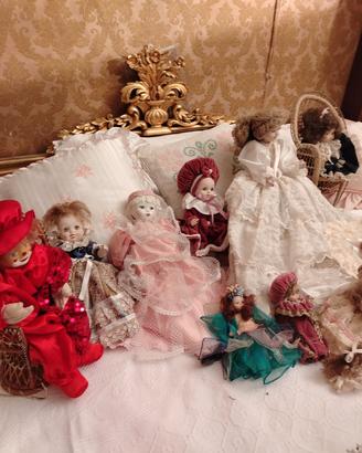 bambole in porcellana 10 pezzi € 50