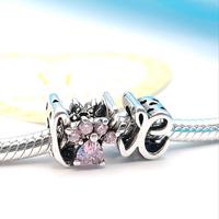 Charm argento 925 love zampetta dog cat cuore 