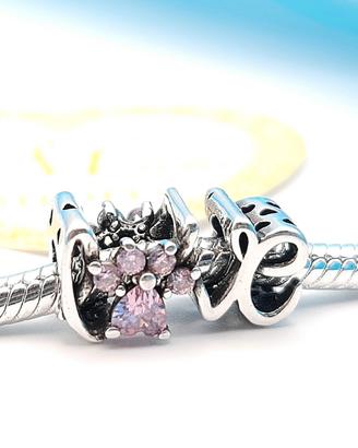 Charm argento 925 love zampetta dog cat cuore 