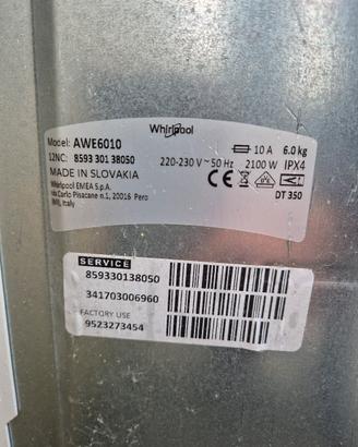 ricambi lavatrice whirlpool AWE6010