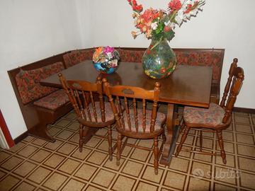 Tavolo 160 x 85 cm + giropanca + sedie