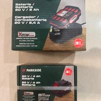 Due batterie Parkside con caricatore