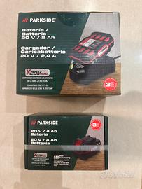 Due batterie Parkside con caricatore