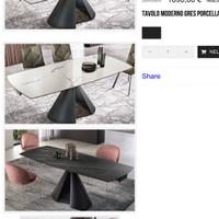 Tavolo gress porcellanato con omaggio  6 sedie