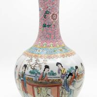 Vaso in porcellana cinese "Famiglia Rosa" del '900